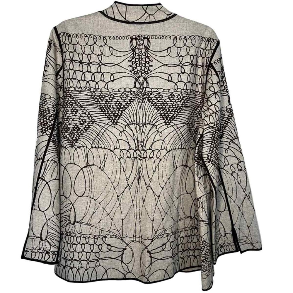 Jacket Swing Grey Silver Script Cascade Reversebl… - image 3